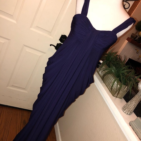 JS Boutique Beautiful Plum Ruched Gown - Picture 3 of 6